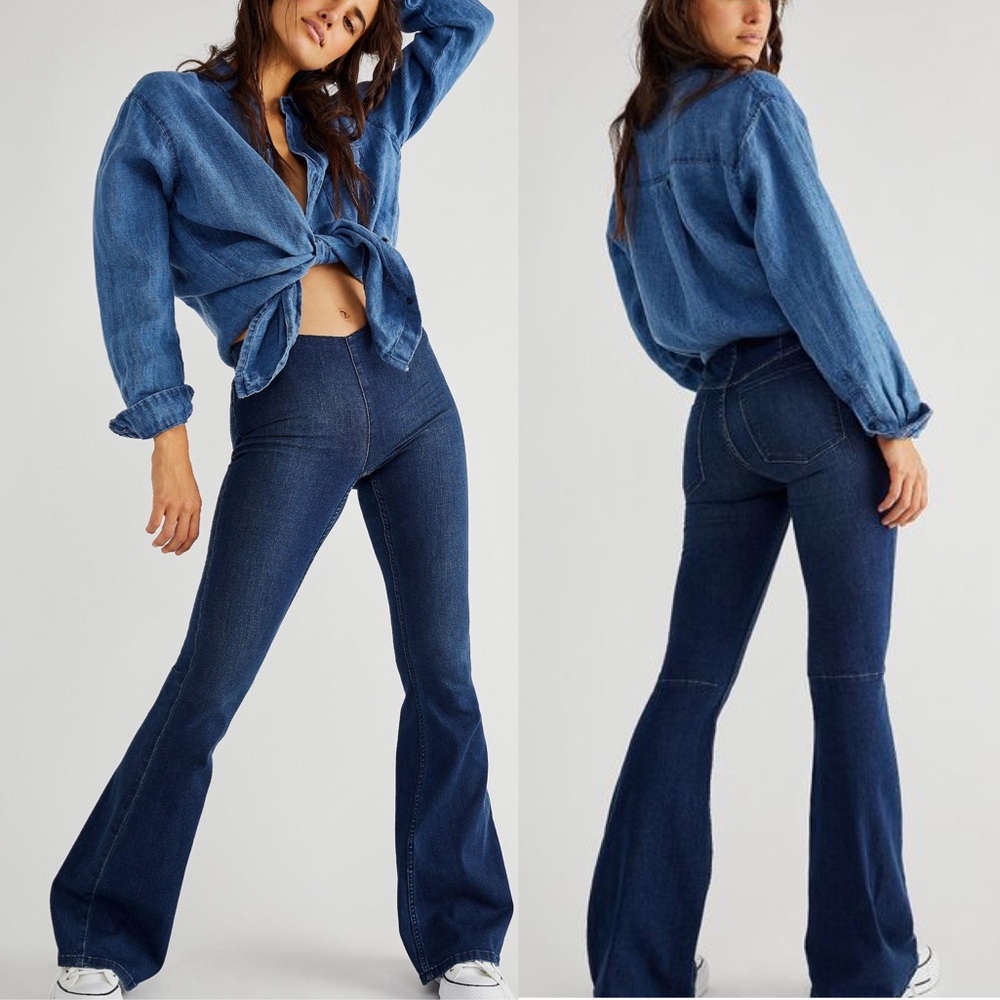 Free People Penny Pull-On Flare Jeans